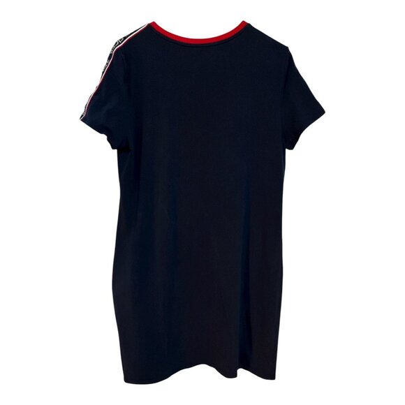 Tommy Hilfiger Women’s Navy Short Sleeve Logo Tape T-Shirt Dress Size L - Picture 3 of 4